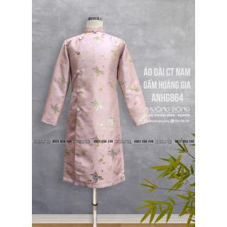 Áo Dài Cách Tân Nam Gấm Cao Cấp ANHG864